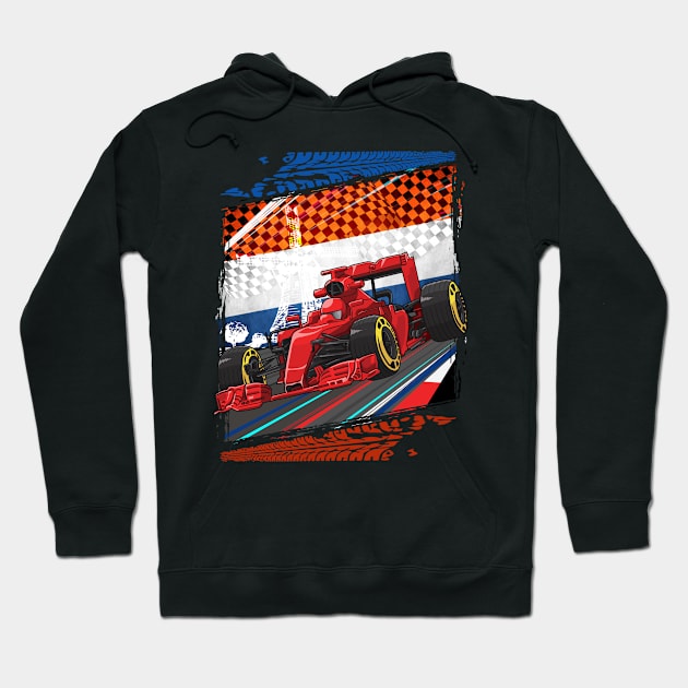 Formula Netherland Racing Circuit Car Map Grand Prix Race Hoodie by soufyane